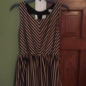 Gold and black striped dress
